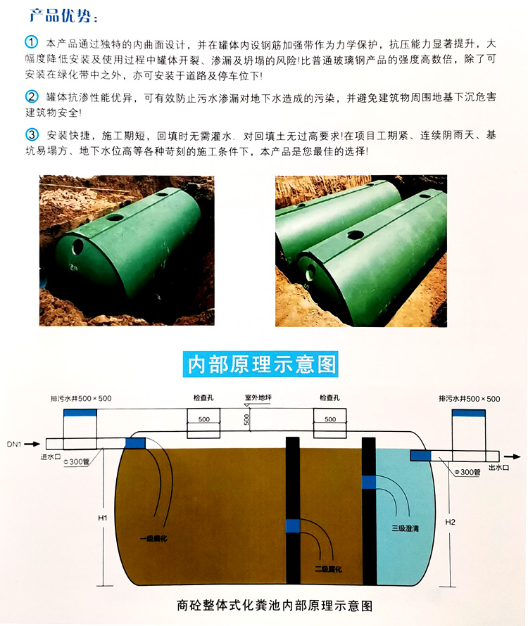 沙坡头玻璃钢化粪池